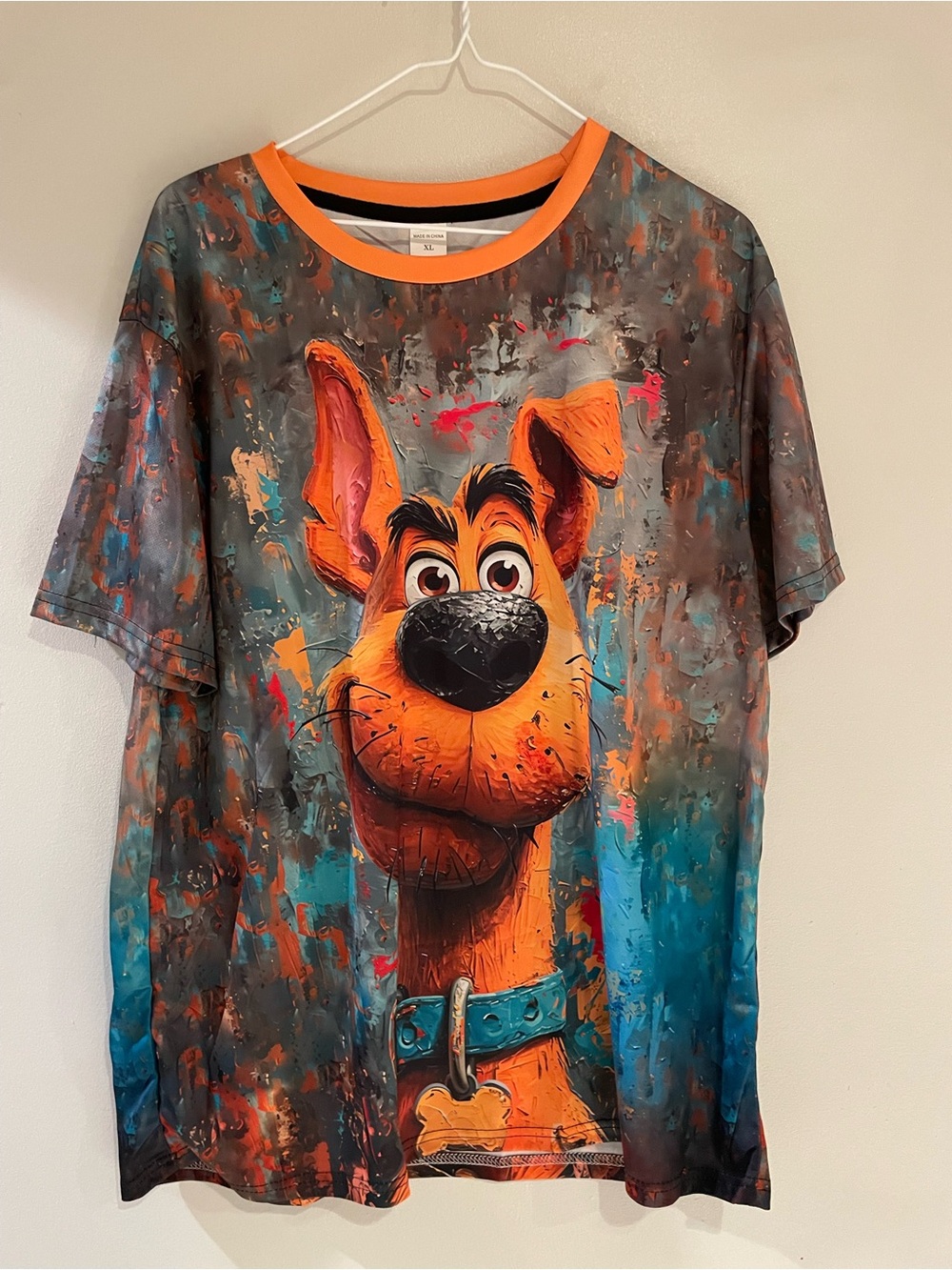 Scooby Doo 3D double sided Graphic T-shirt in Orange & Teal
